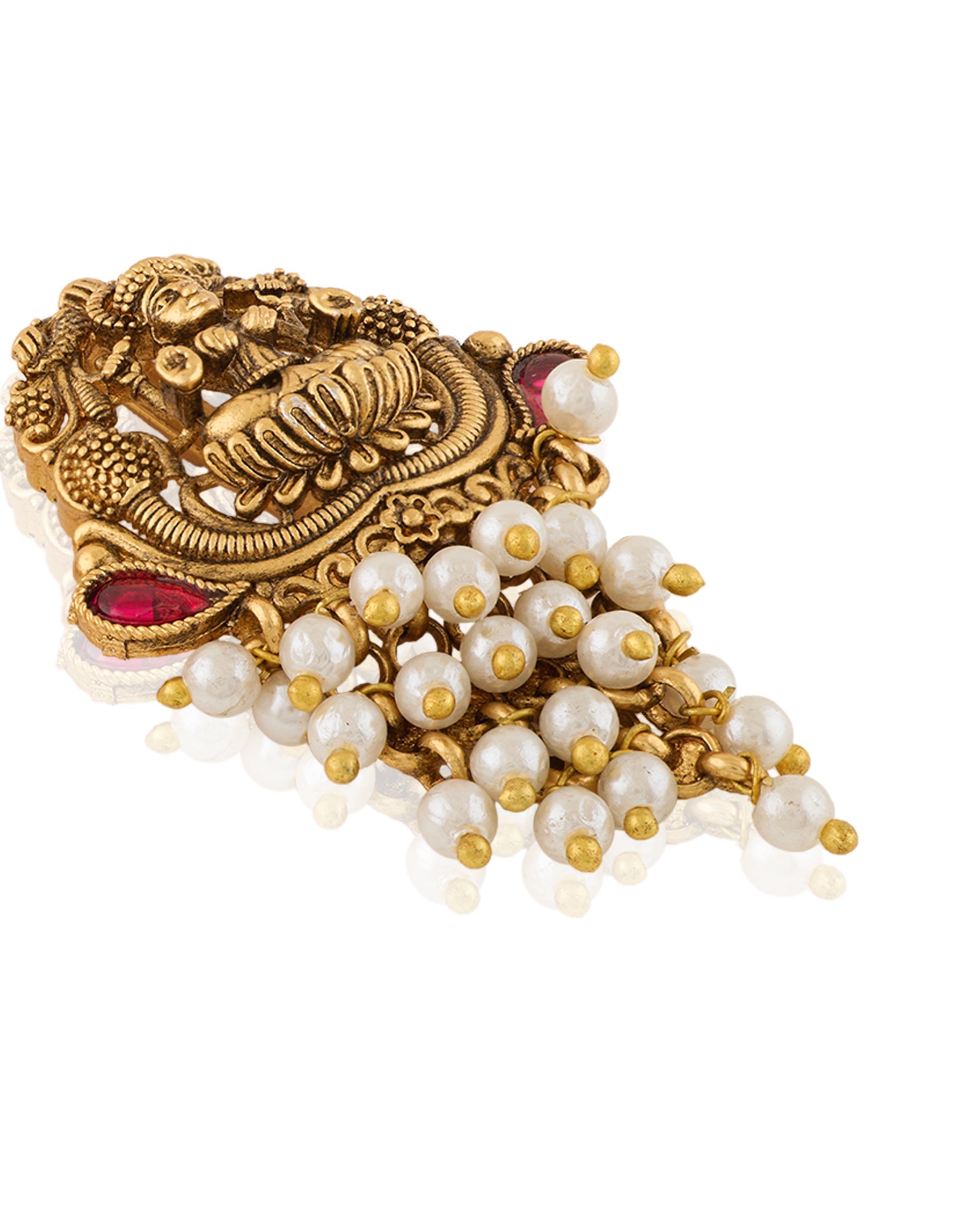 Laxmi Temple Gold Stud Earrings