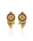 Swan Temple Gold Stud Earrings