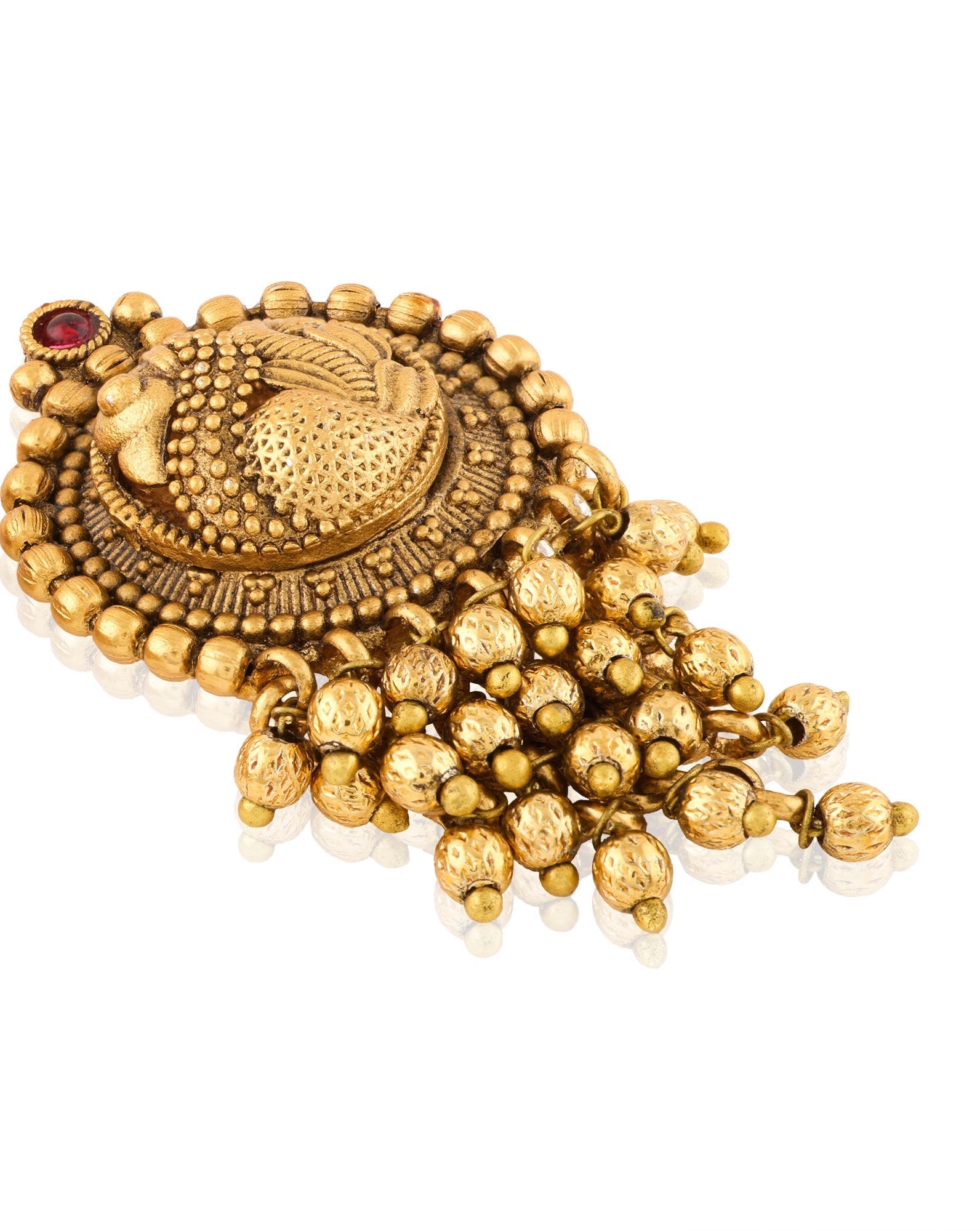Swan Temple Gold Stud Earrings