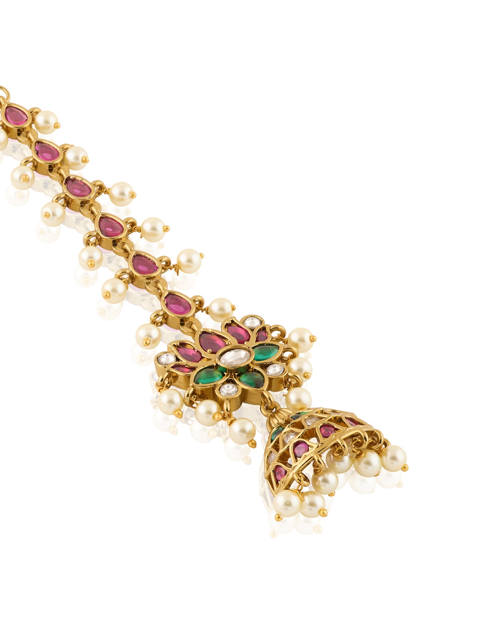 Lotus Temple Gold Long Jhumkas