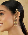 Floral Temple Gold Long Jhumkas
