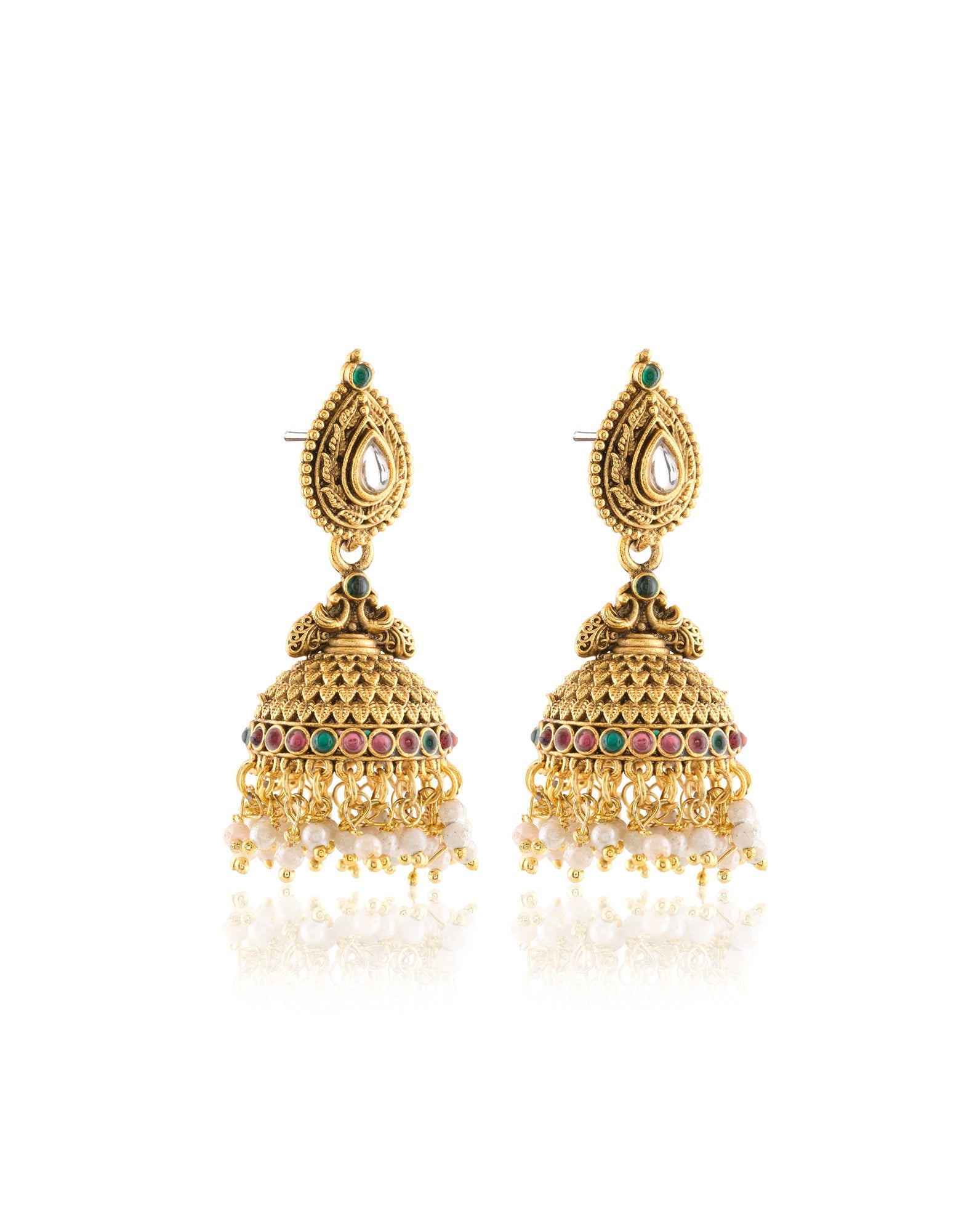 Gold Temple Statement Jhumkas