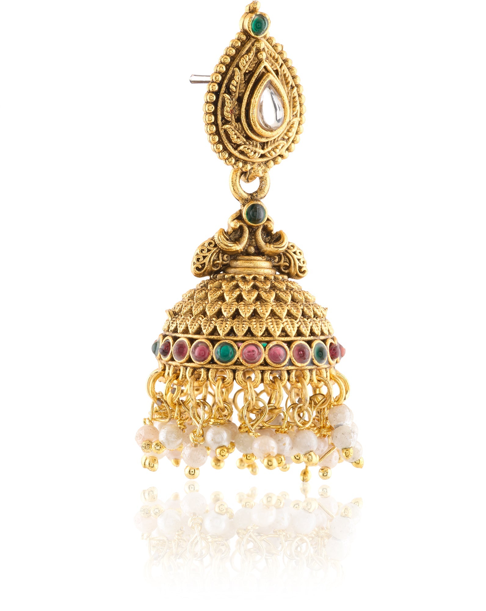 Gold Temple Statement Jhumkas