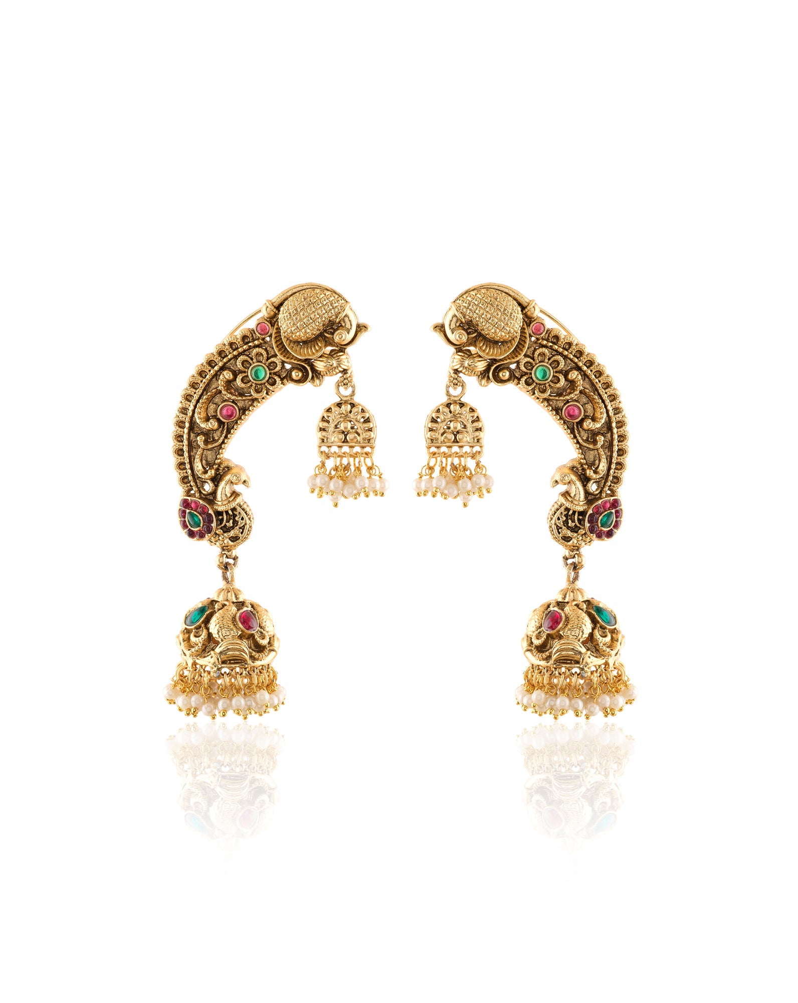 Morni Gold Temple Jhumka Ear Cuffs