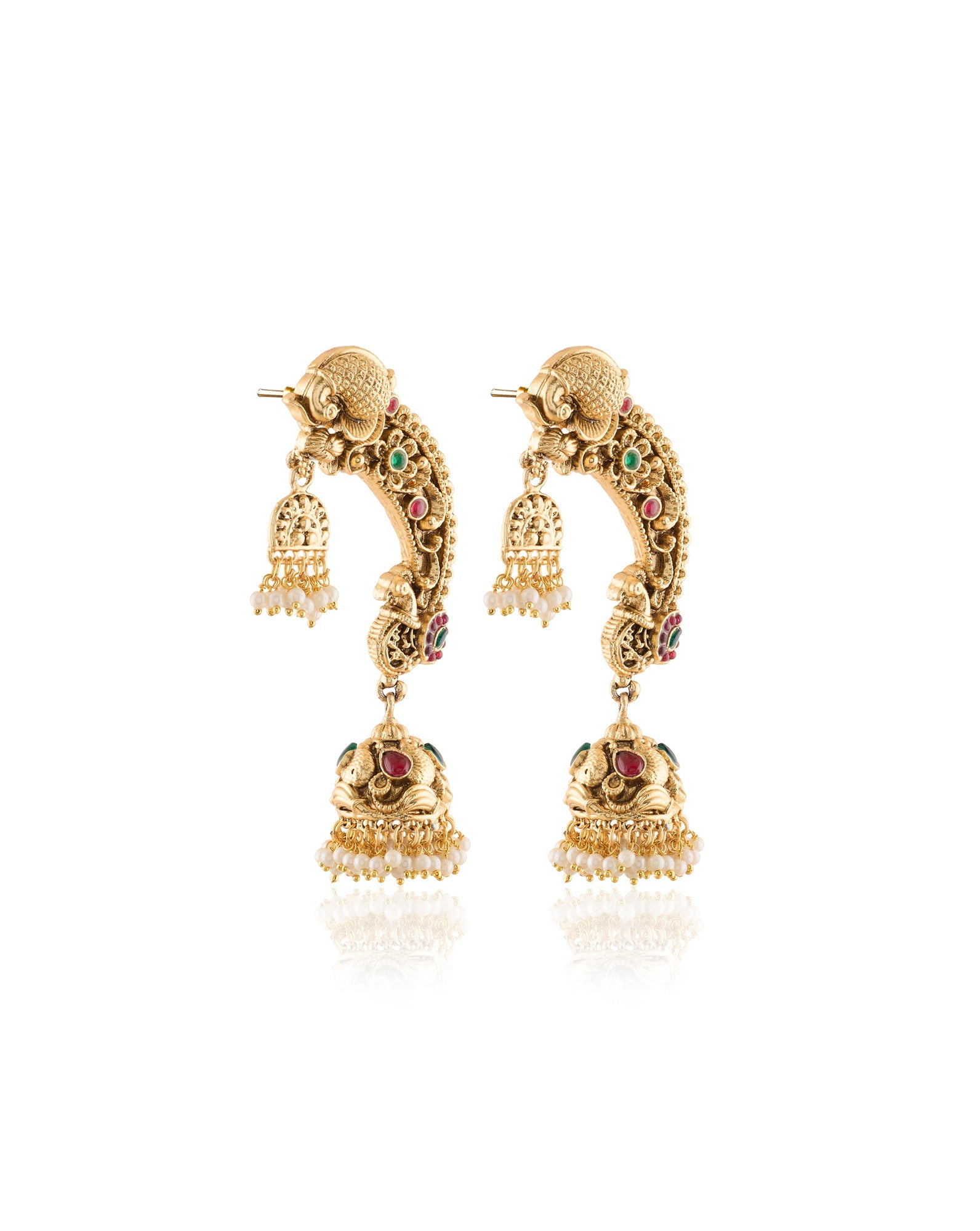 Morni Gold Temple Jhumka Ear Cuffs