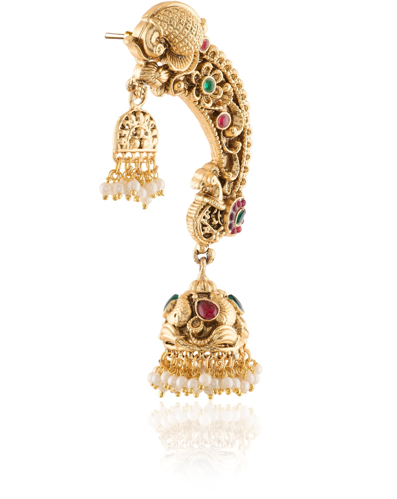 Morni Gold Temple Jhumka Ear Cuffs
