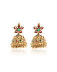 Floral Temple Gold Jhumkas