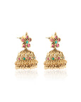 Floral Temple Gold Jhumkas