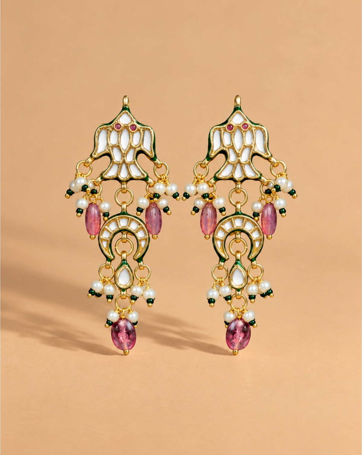 Matsya Kundan Pink Dangler