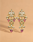 Matsya Kundan Pink Dangler