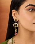 Crescent Kundan Dangler Earring