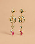 Crescent Kundan Dangler Earring