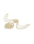 Kundan Gold Pearl Hair Brooch