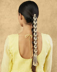 Gold Pearl Kundan Choti Hair Brooch