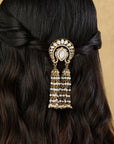 Pearl Gold Kundan Hair Brooch