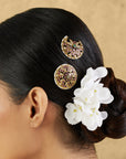 Gold Temple Hair Brooch Set