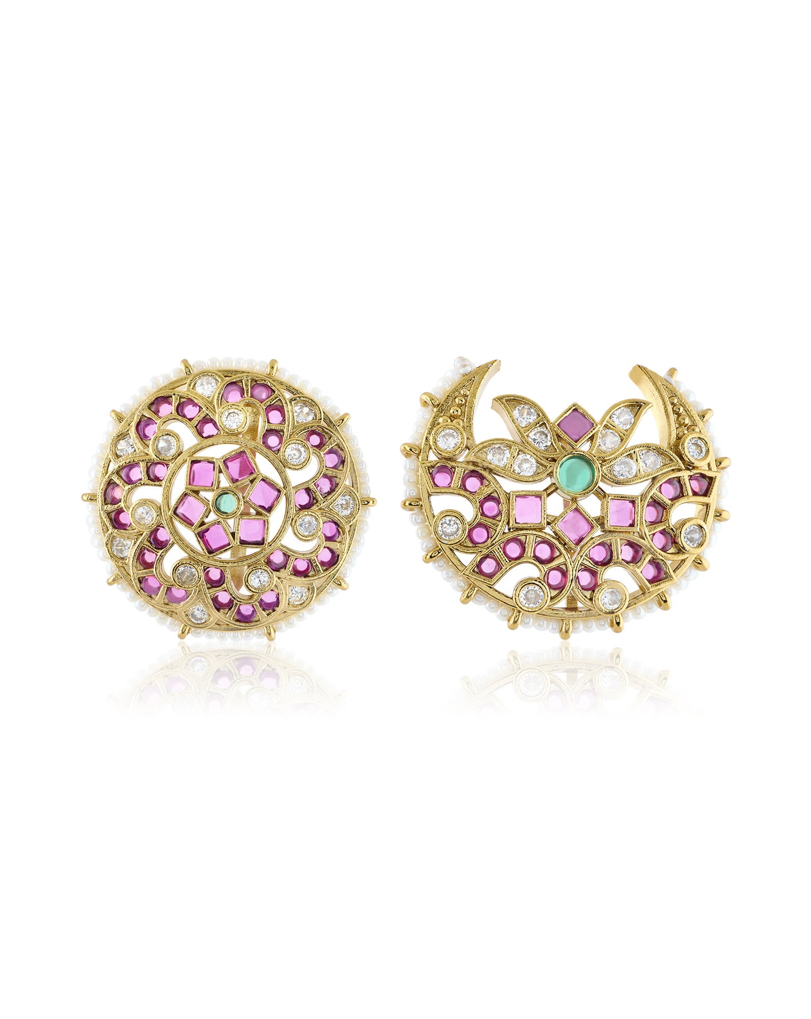 Gold Temple Hair Brooch Set