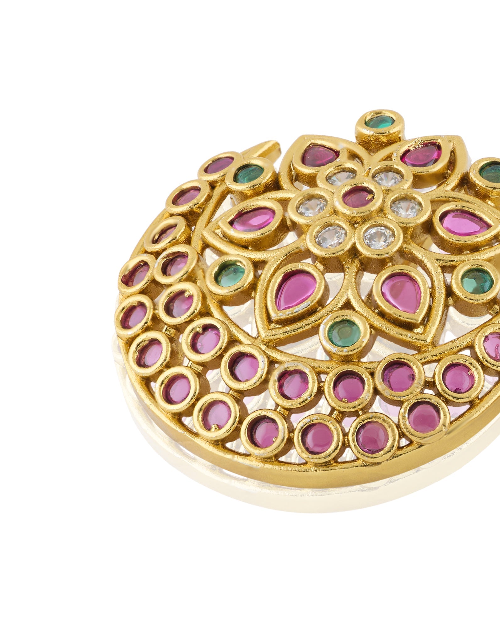 Multicolour Temple Gold Hair Brooch Set
