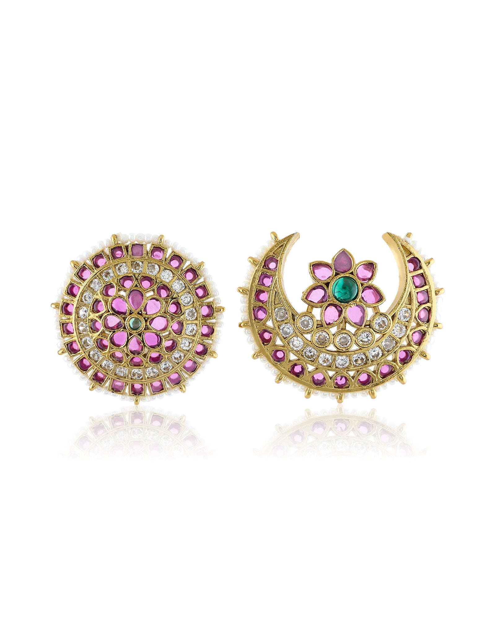 Floral Temple Gold Hair Brooch Set