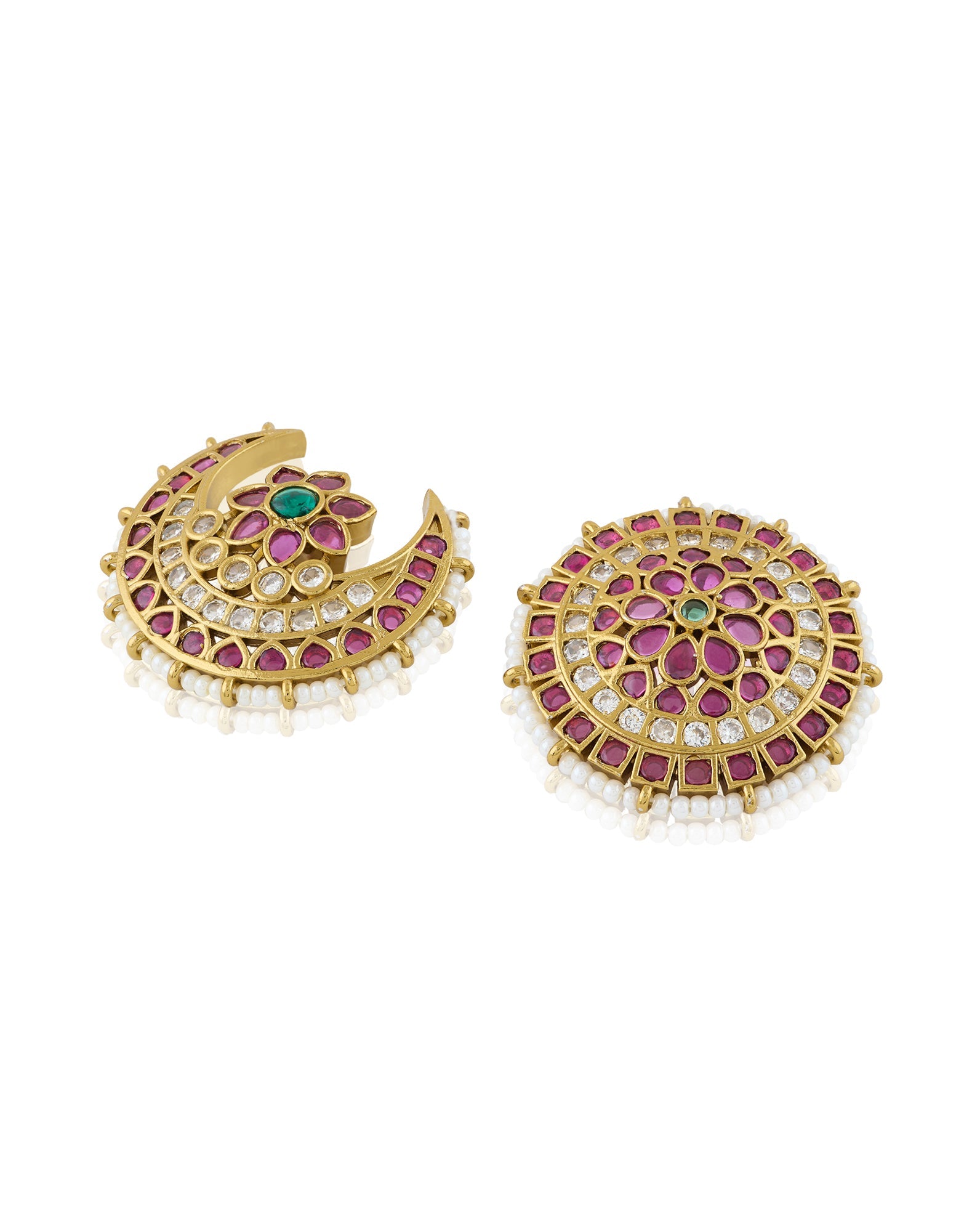 Floral Temple Gold Hair Brooch Set