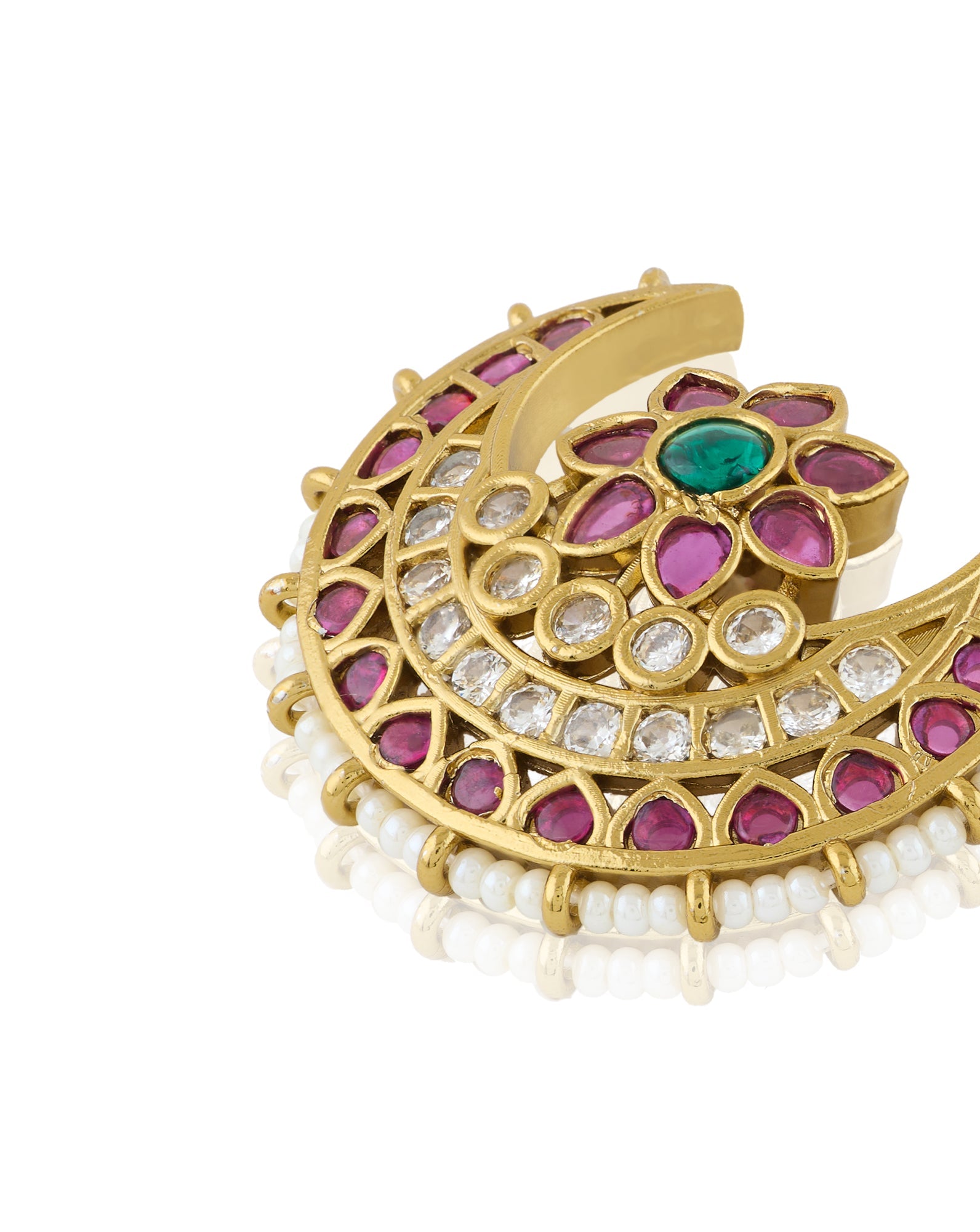 Floral Temple Gold Hair Brooch Set