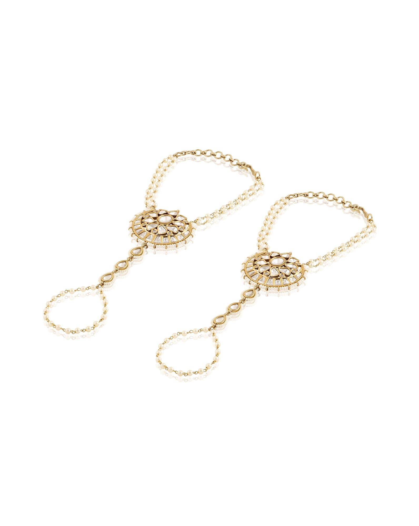Chaandni Gold Kundan Haath Phools