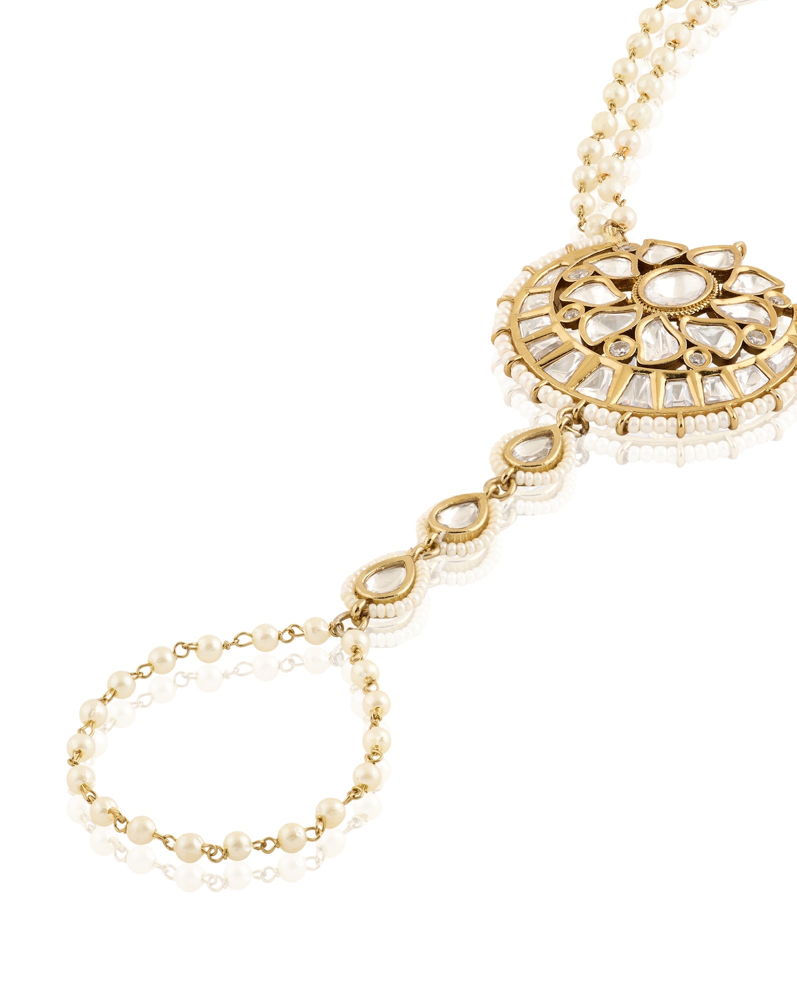 Chaandni Gold Kundan Haath Phools