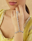 Classic Zircon Silver Haath Phool