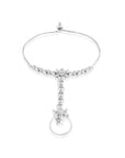 Floral Zircon Silver Haath Phool