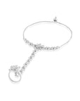 Floral Zircon Silver Haath Phool