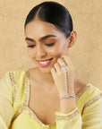Floral Zircon Silver Haath Phool