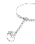 Floral Zircon Silver Haath Phool