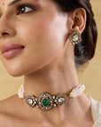 Pearl Kundan Polki Choker Necklace Set