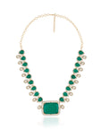 Green Kundan Square Necklace Set