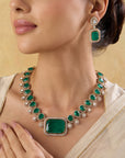 Green Kundan Square Necklace Set