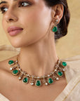 Green Kundan Polki Festive Necklace Set