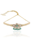 Turquoise Kundan Polki Choker Necklace Set