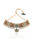 Green Kundan Polki Choker Set