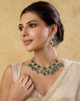 Green Kundan Polki Necklace Set