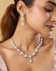 Pearl Zirconia Necklace Set