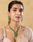 Emerald Zirconia Y Necklace Set