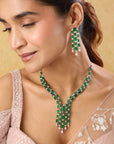 Emerald Zirconia Y Necklace Set