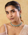 Green Zircon Choker Necklace Set