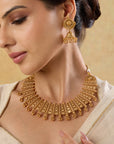 Temple Jhumki Necklace Set