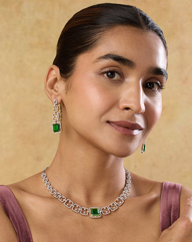 Emerald Zircon Necklace Set