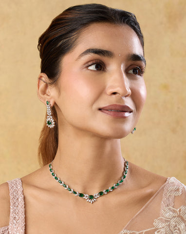 Emerald Zirconia Necklace Set