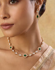 Gold Kundan Short Necklace Set