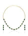 Gold Zircon Short Necklace Set