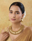 Golden Goddess Temple Necklace Set