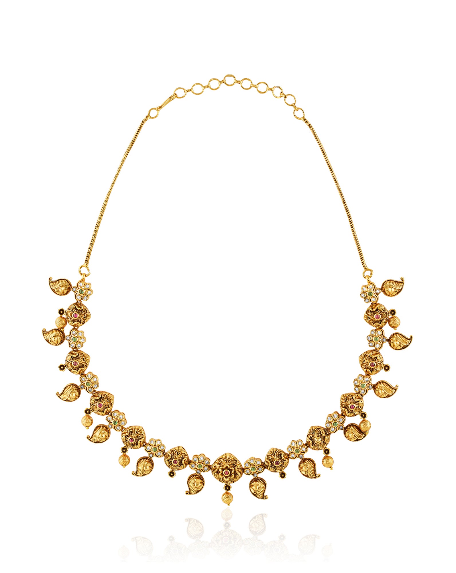 Baasra Green And Pink Necklace Set